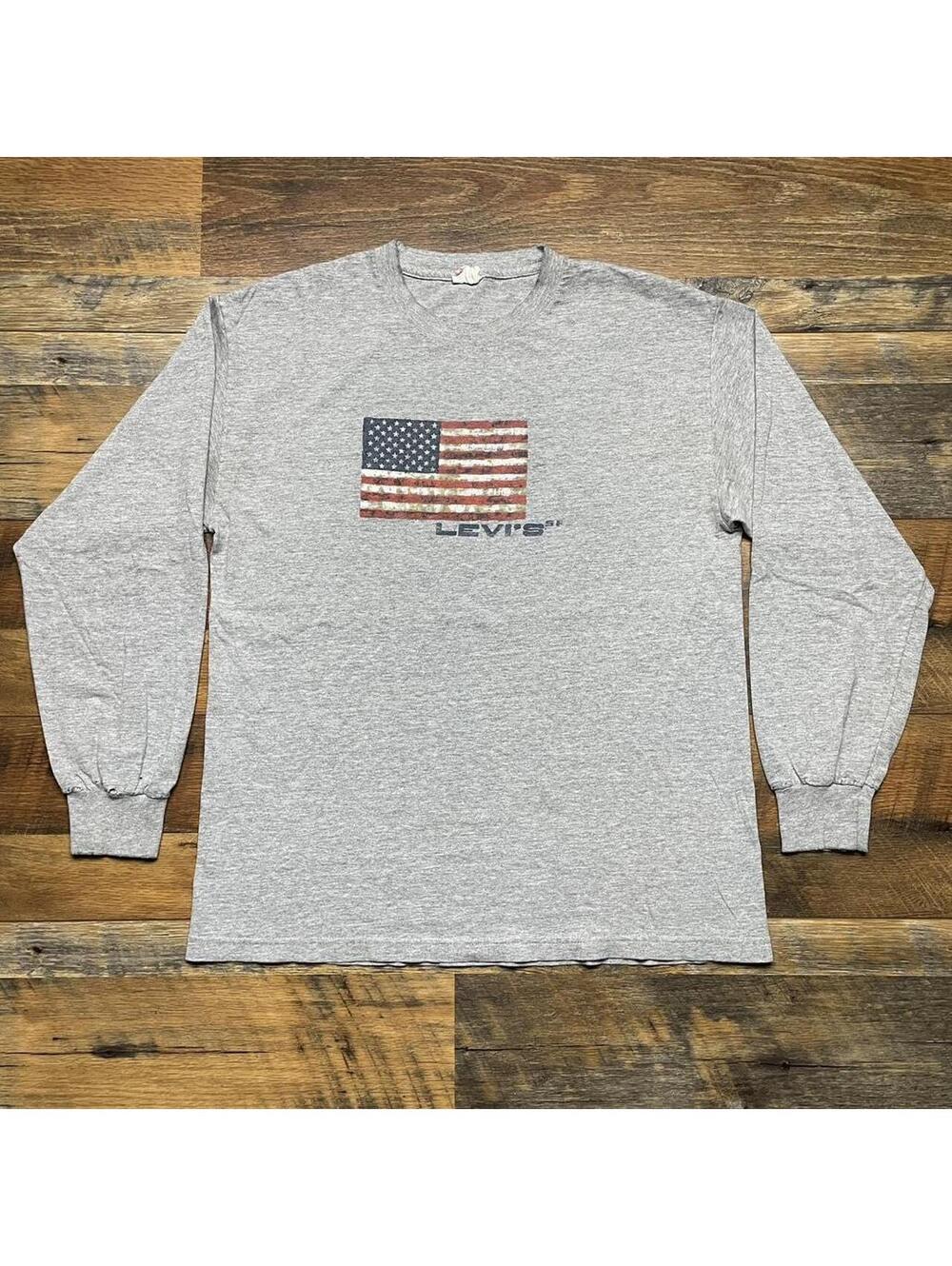 Vintage Levi's SF San Francisco Long Sleeve USA Flag Big Logo Size Large